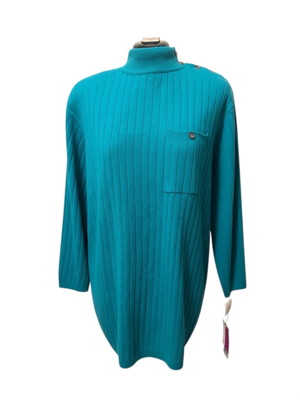 Liz Claiborne Teal Ribbed Mock Turtleneck Sweater
